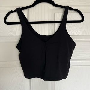 Lululemon cropped black align tank top with built in bra